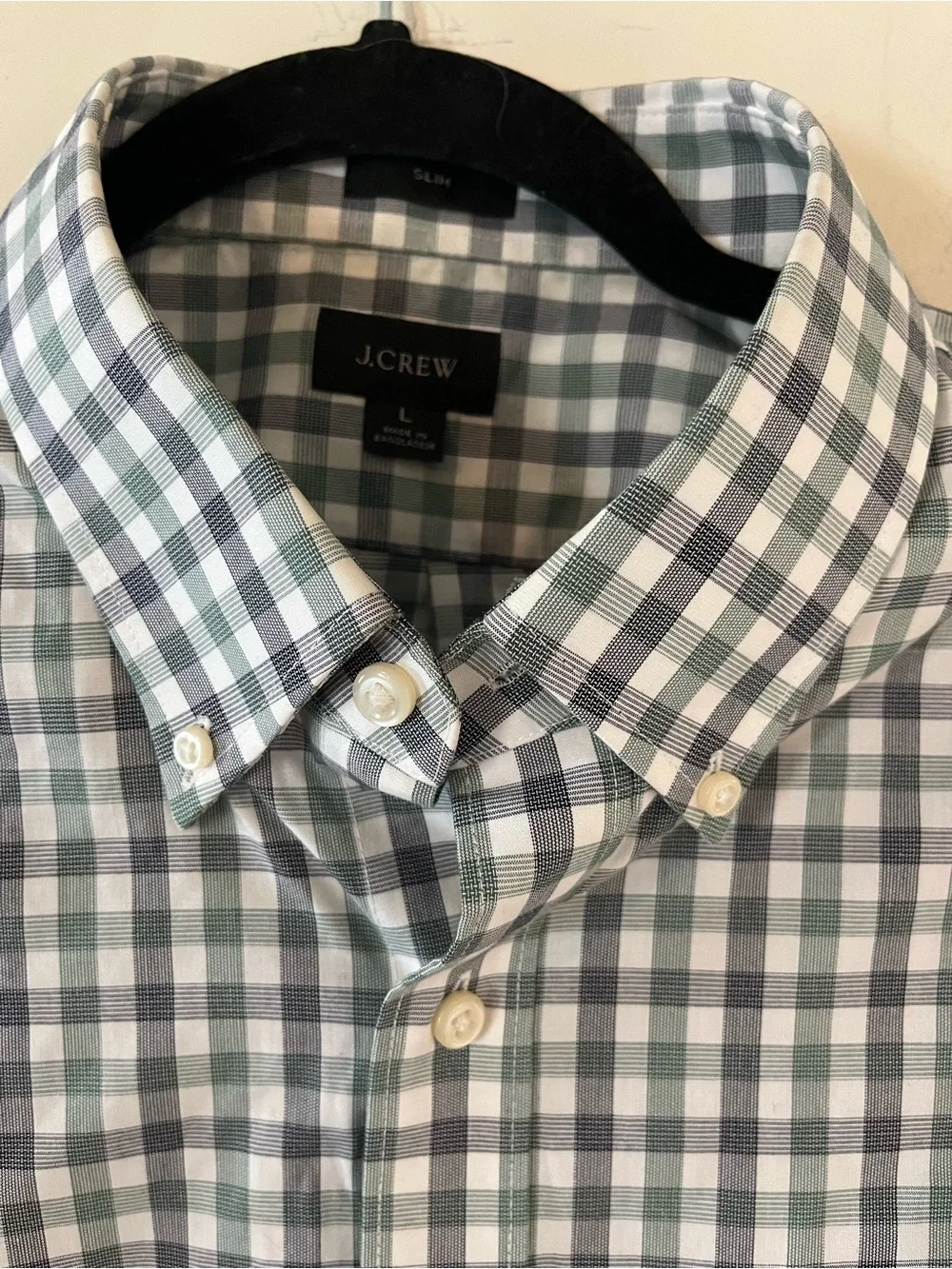 J.Crew Men's Designer Checked Button-Down Shirt Size Large Slim